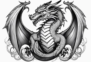 Pretty dragons simple fine lined tattoo idea