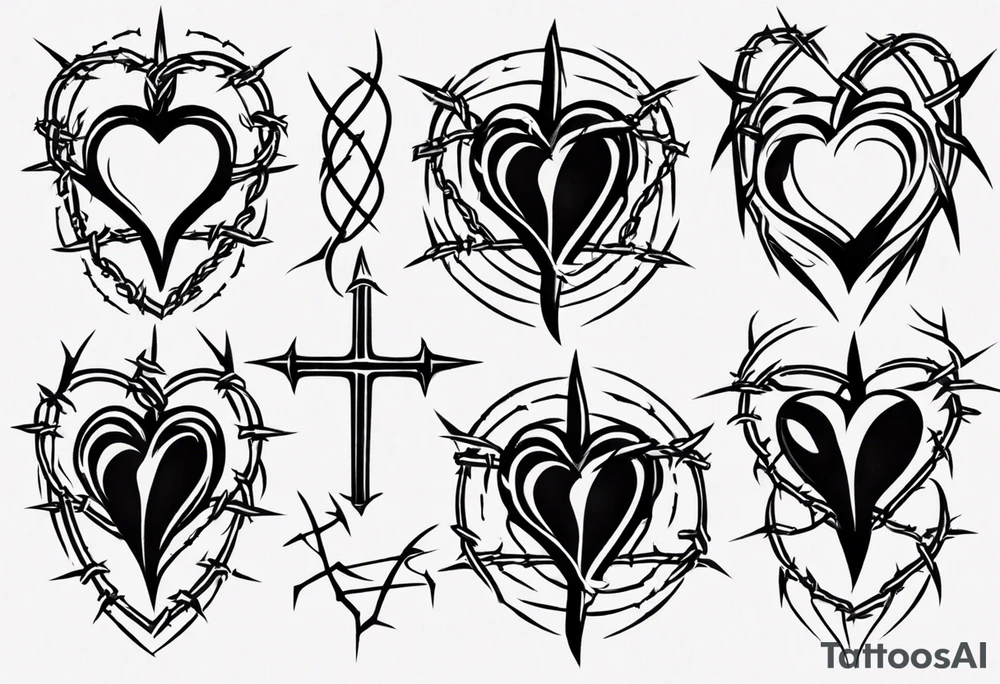Heart with barbed wire tattoo idea