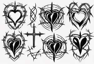 Heart with barbed wire tattoo idea