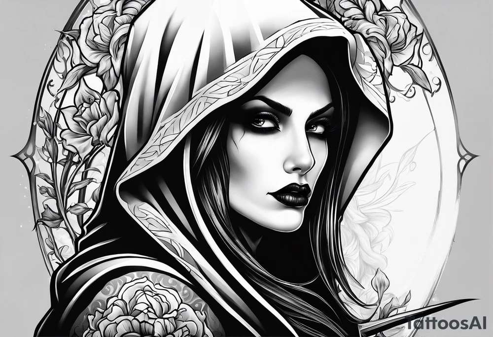 lady grim reaper tattoo idea