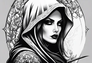 lady grim reaper tattoo idea