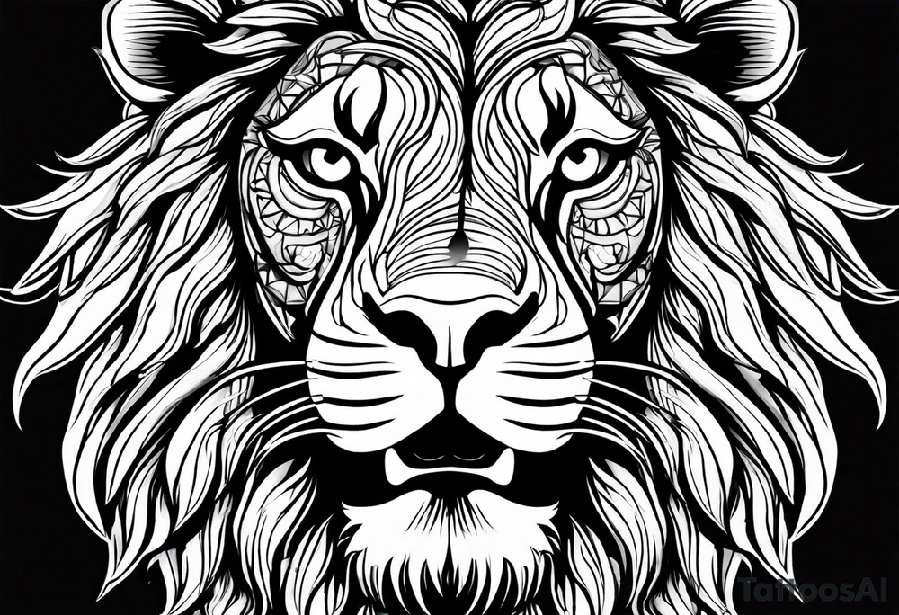 full lion face tattoo idea