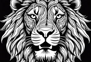 full lion face tattoo idea