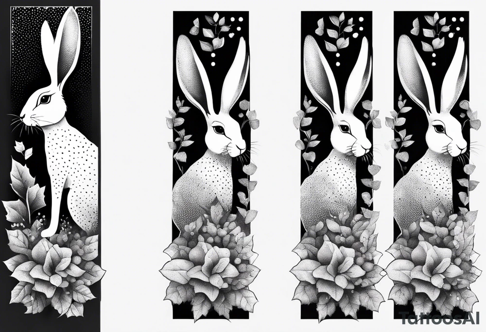 hare, ivy
Show as a band for around an arm tattoo idea