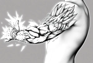 legendary dragonball z scene with energy aura and power effects tattoo idea