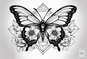 Galaxy Butterfly Peony Geometric Celestial Tattoo Ideas tattoo idea