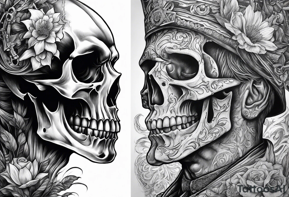 War between life and death tattoo idea