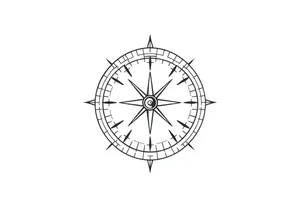 Compass without outer circle tattoo idea