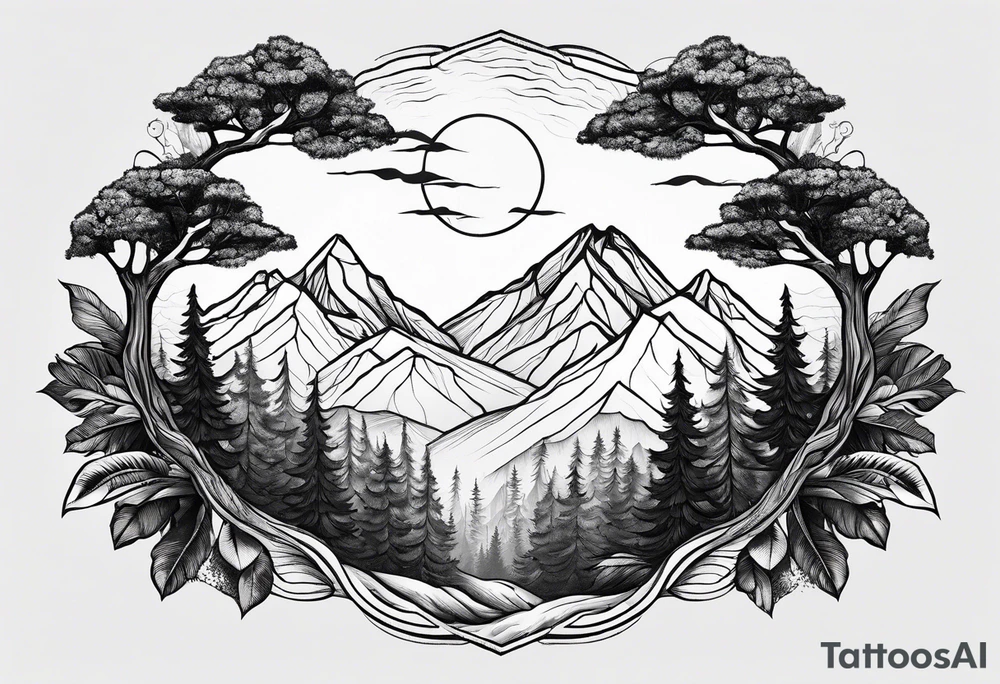 Trees
Mountains tattoo idea