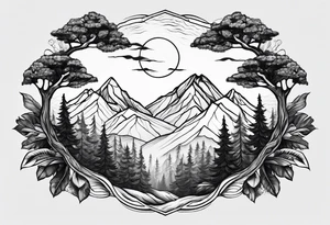 Trees
Mountains tattoo idea