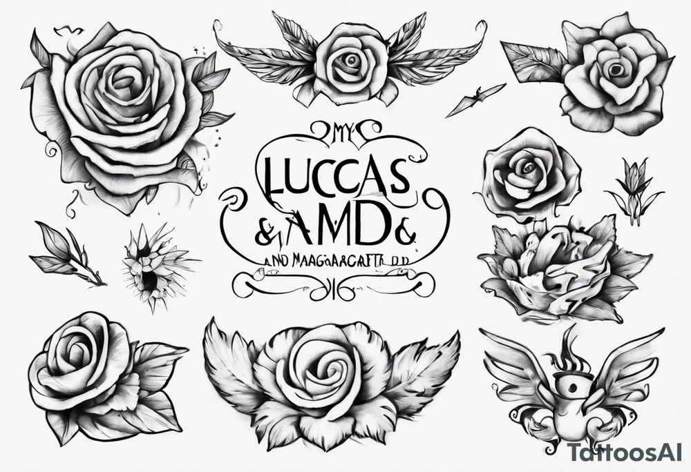 my kids' names: Lucas and Margaret and something that symbolizes love tattoo idea