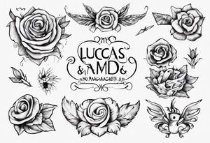 my kids' names: Lucas and Margaret and something that symbolizes love tattoo idea