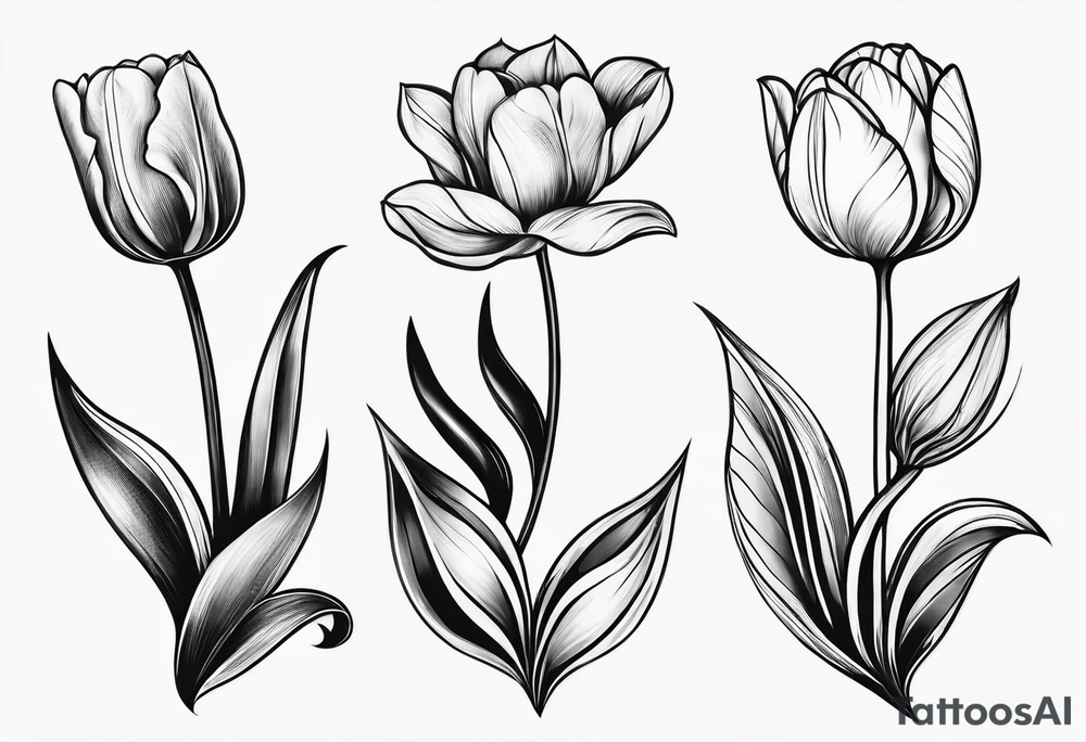 closed mini tulip tattoo idea