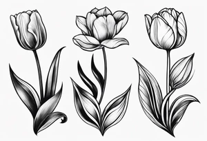 closed mini tulip tattoo idea