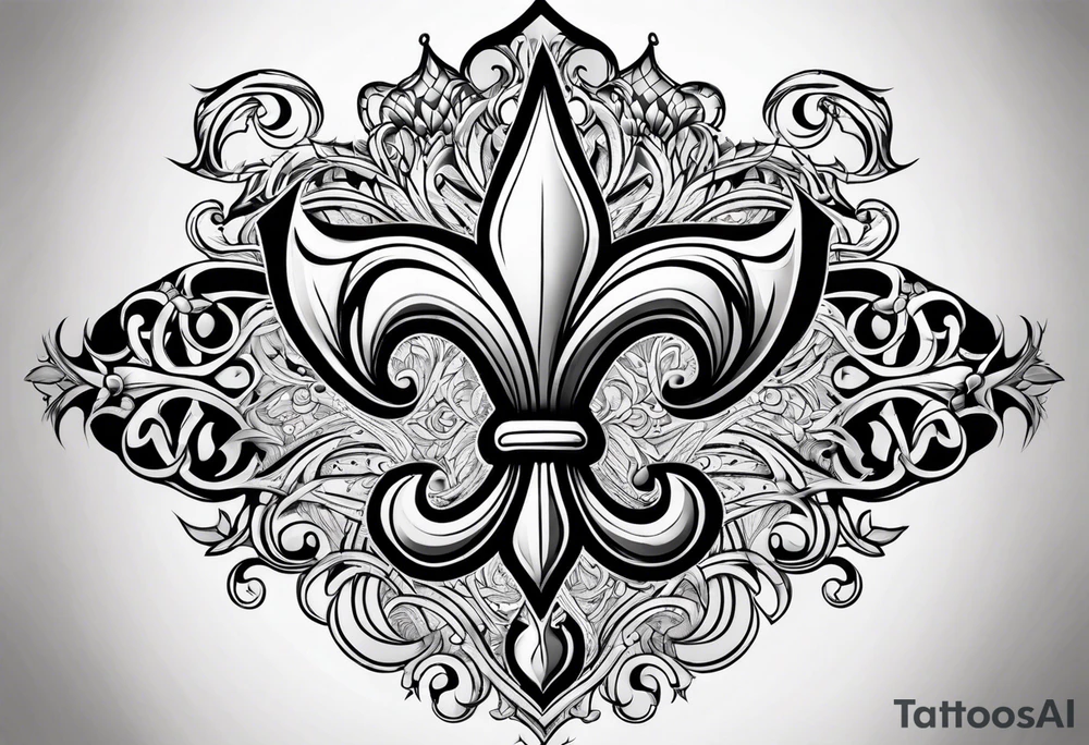 Fleur de lys celtique en flamme tattoo idea