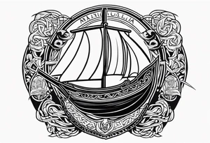 Valhalla sword shield viking ship tattoo idea