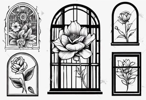 flower in a window tattoo idea