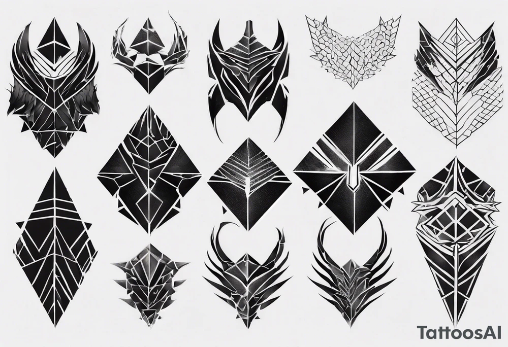 Dragon scale armor geometric tattoo idea