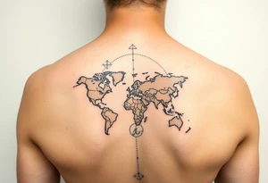 Minimalist tattoo for women who love travel and science, make feminine tattoo idea
