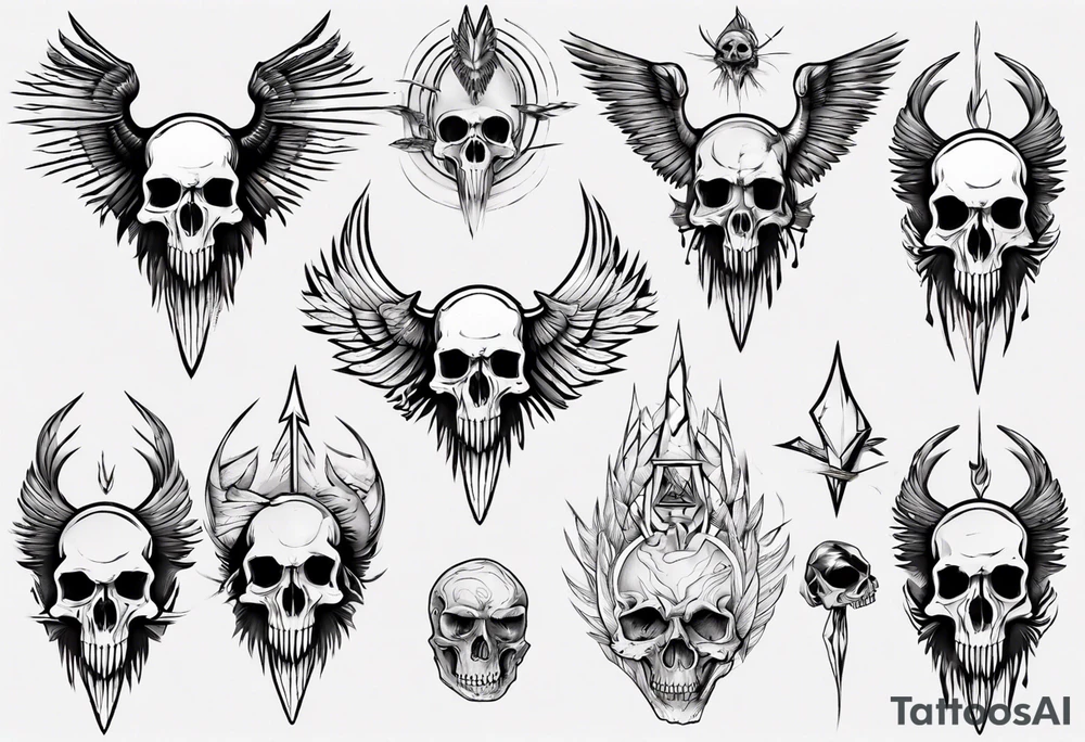 condor skull tattoo idea