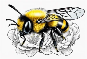 Harlow written in cursive with a bumblebee flying off the end of the w tattoo idea