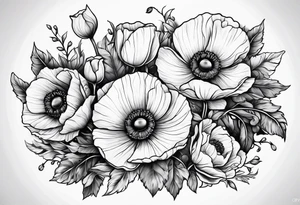 Son and daughter named Poppy and Owen tattoo idea