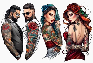 Beautiful wedding tattoo idea