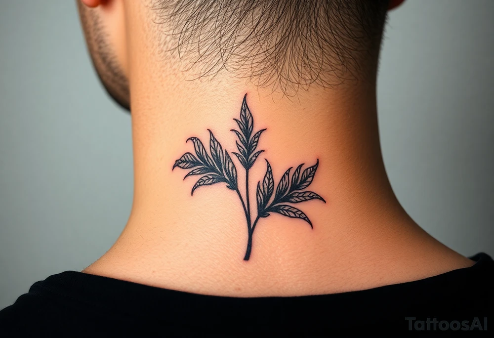 large woven palm leaves tattoo idea