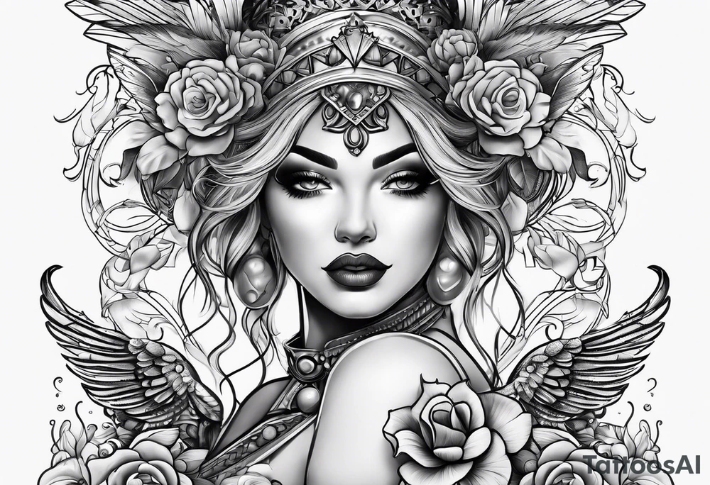 The name Darlene on chest tattoo idea