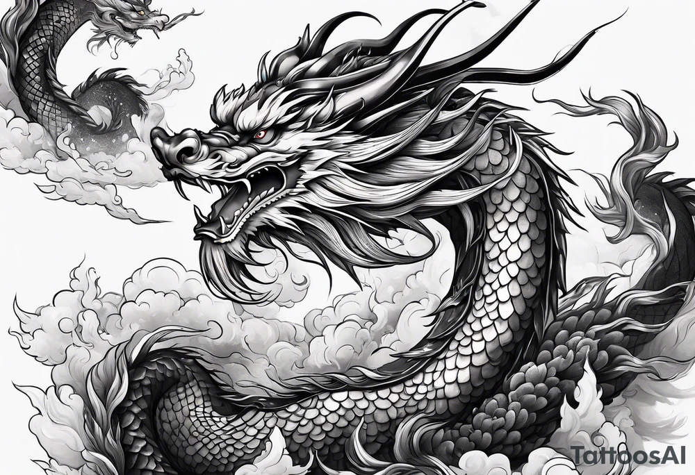 Chinese dragon on arm tattoo idea