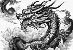 Chinese dragon on arm tattoo idea