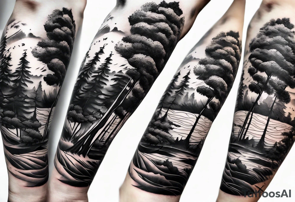 Trees stretching down my forearm tattoo idea