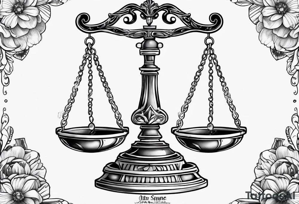 Libra with flowers tattoo idea