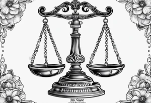 Libra with flowers tattoo idea