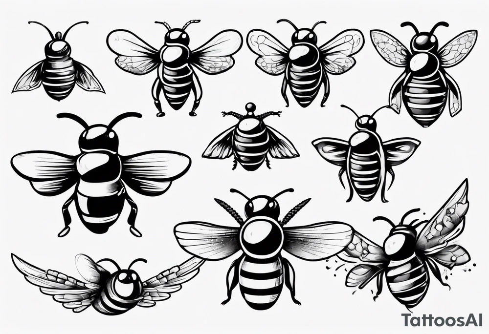 comic biene im flug tattoo idea
