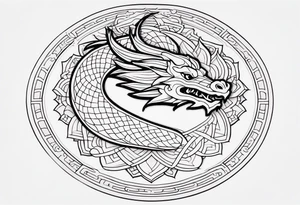 Dragon outside Mandala tattoo idea