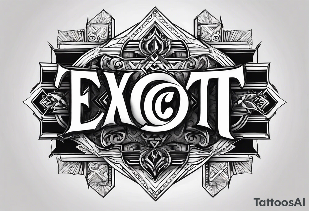 Make a tattoo in a simple letter type with the word "Exact" tattoo idea