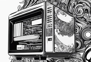 computer processor in fire tattoo idea