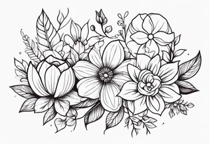 ornaments of flowers tattoo idea