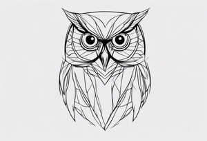 create one line tattoo of a owl head. the line has to start at the buttom and be finished at the top. Has to be simplistic and be one-line that is connected tattoo idea