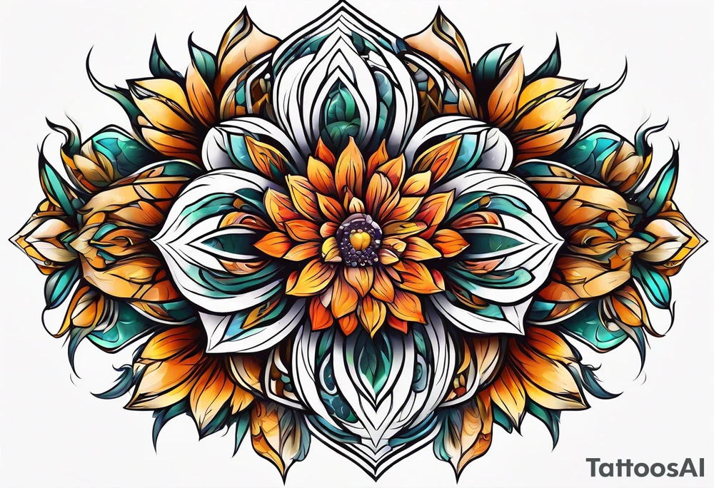 flower fire for a male tattoo idea