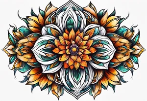 flower fire for a male tattoo idea