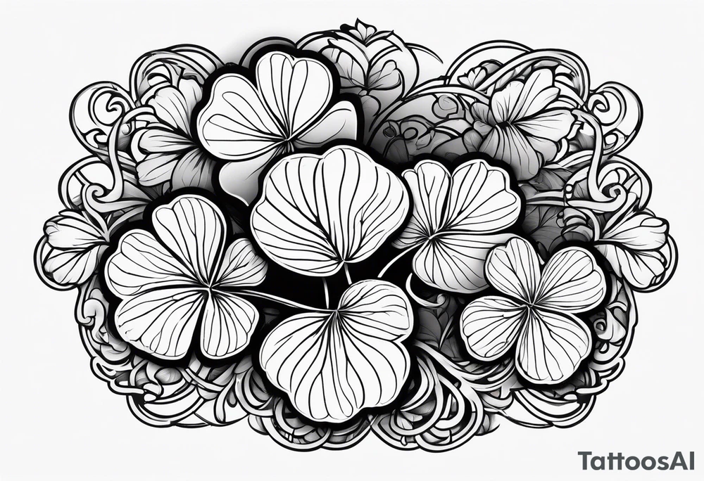 a single three leaf clover with vine tattoo idea