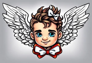 cupido  fly boy with wings and a bow, tattoo idea