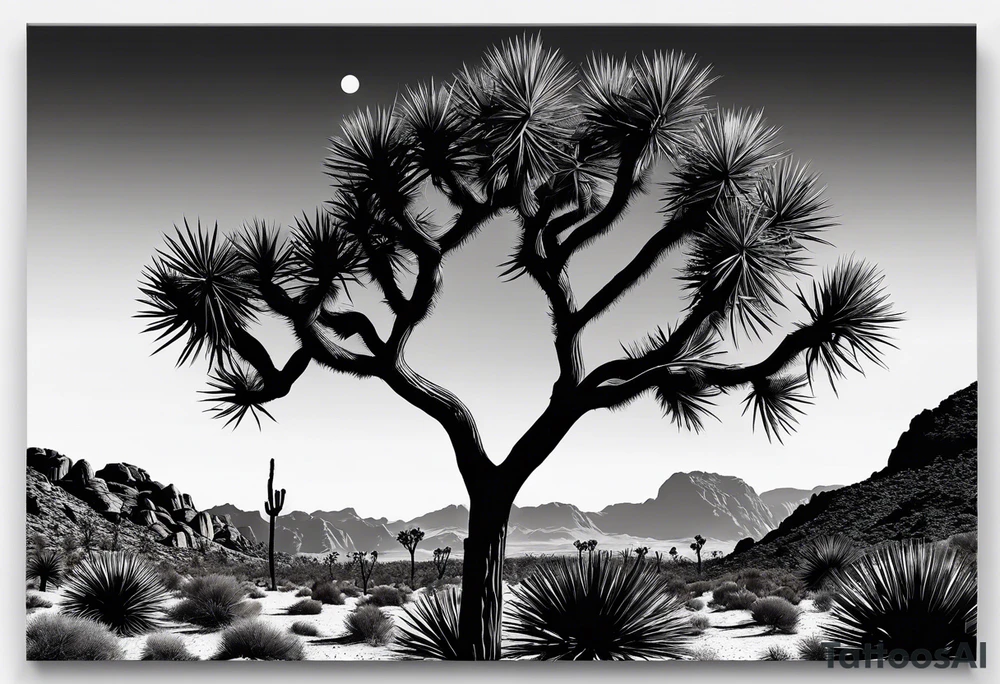 Tall Joshua tree tattoo idea