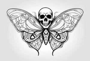 Butterfly wings with skull details tattoo idea
