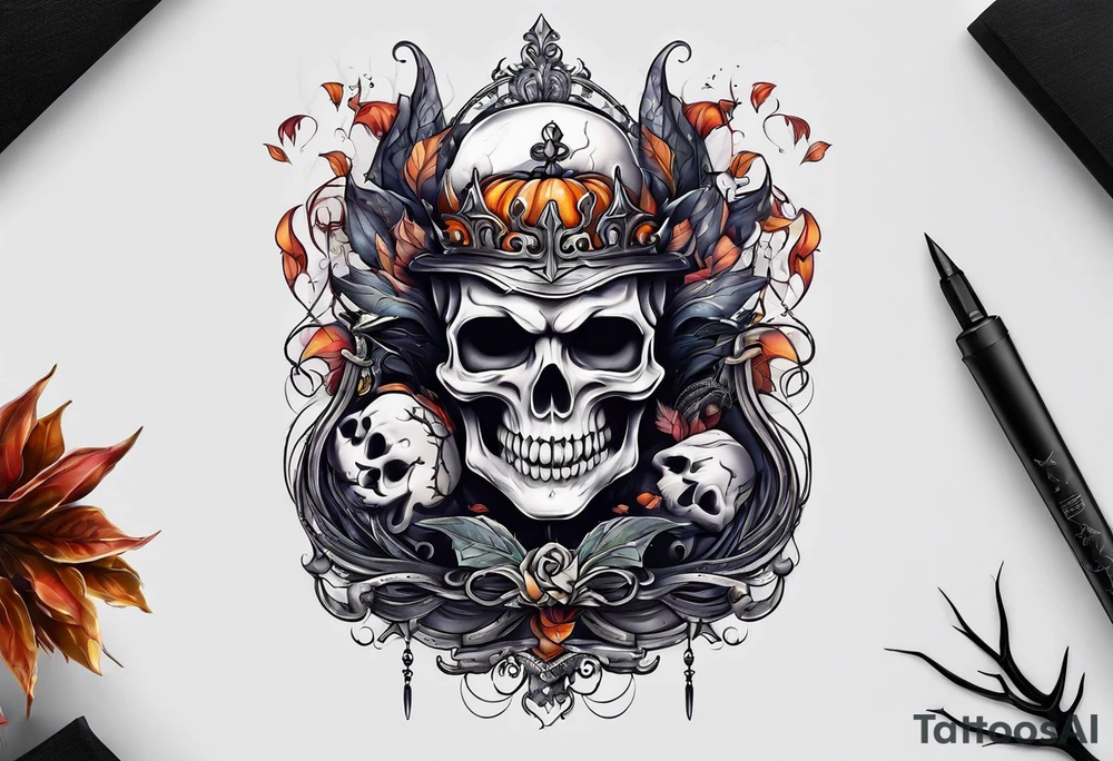 Ghost Halloween tattoo idea
