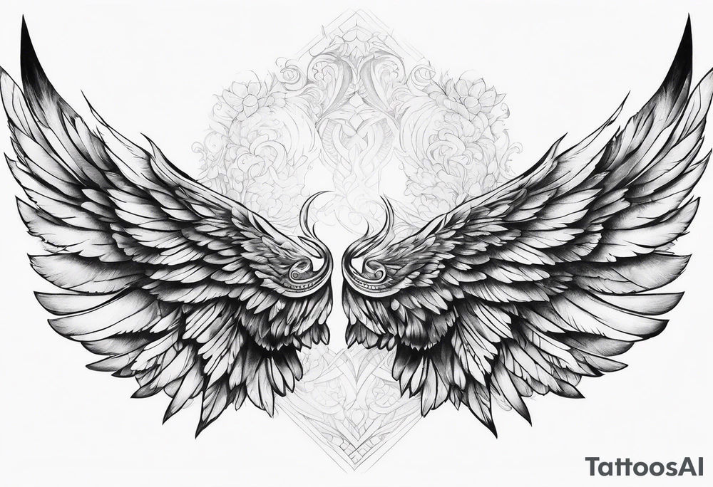 pair of wings tattoo idea