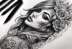 full sleeve tattoo ghotic tattoo idea