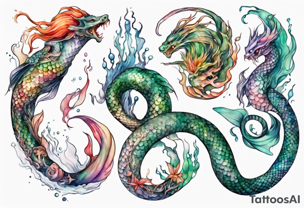 a mermaid serpent hybrid tattoo idea